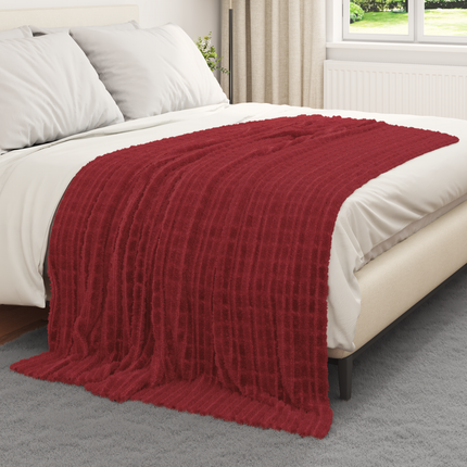 Filtar 6 st Bordeaux Röd 200 x 150 cm 4.5 Fleece