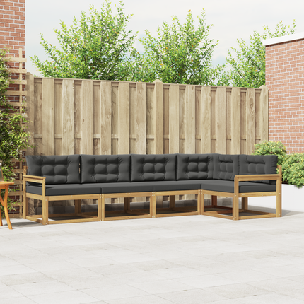 Utomhussoffset 4 st Vit och antracit Polyester