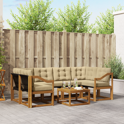 Utomhussoffset 7 st Naturlig och Beige