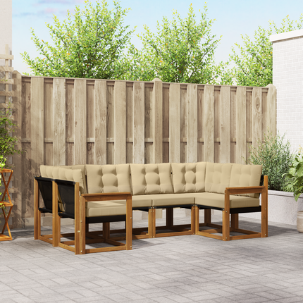 Utomhussoffset 6 st Naturlig och Beige