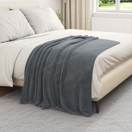 Kastfilt Mörkgrå 130 x 150 cm Fleece
