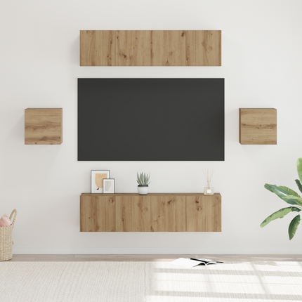 TV-bänkset 6 st Artisan Ek Konstruerat trä