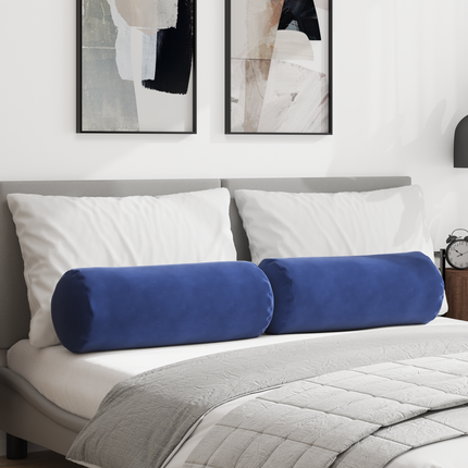 Bolsterkuddar 2 pcs Polisblå Ø 25 x 70 cm Kordread tyg