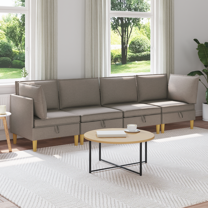 Modulsoffor med förvaring 4 st Taupe Tyg