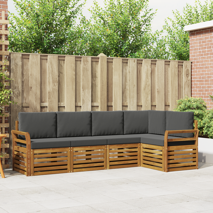 Utomhussoffset 5 st Naturlig och Antracit Polyester