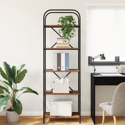 Hyllsystem 5 nivåer 60 x 30 x 183 cm Konstruerat trä