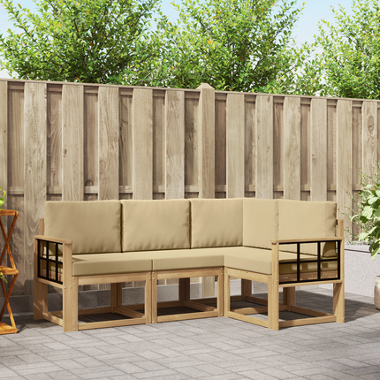 Utomhussoffset 4 st Vit och Beige
