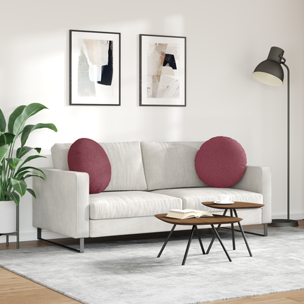 Sittkuddar 2 st tyg Vinröd Ø50 x 19 cm