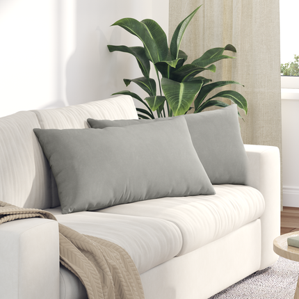 Sofakuddar 2 pcs Ljusgrå 80 x 40 cm tyg