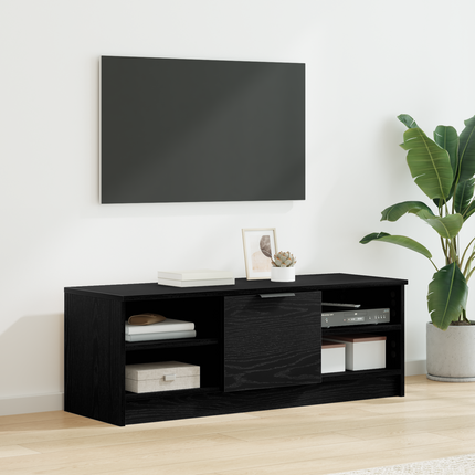 TV-skåp 102 x 35 x 36,5 cm Svart Ek Konstruerat trä