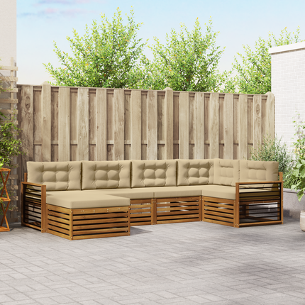 Utomhussoffset 6 st Naturlig och Beige