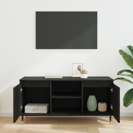 TV-skåp 104 x 35 x 50 cm Svart Ek Konstruerat trä