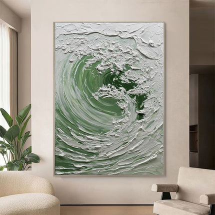 Nordic Ocean Waves Hand-painted Oil Painting On Canvas,Abstract Seaside Landscape Wall Art Poster Living Room Office Home Decor Mural