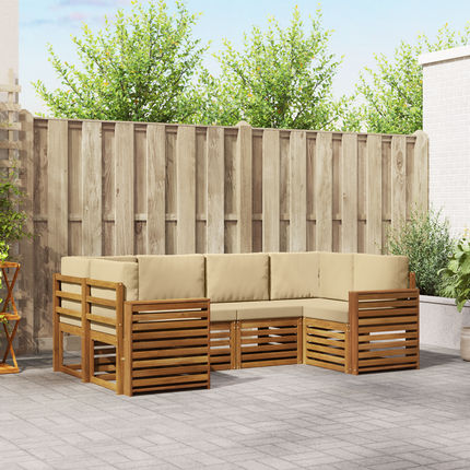 Utomhussoffset 6 st Naturlig och Beige