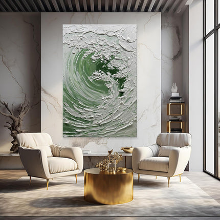 Nordic Ocean Waves Hand-painted Oil Painting On Canvas,Abstract Seaside Landscape Wall Art Poster Living Room Office Home Decor Mural