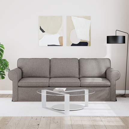 Soffa Taupe 215 x 82 x 80 cm tyg