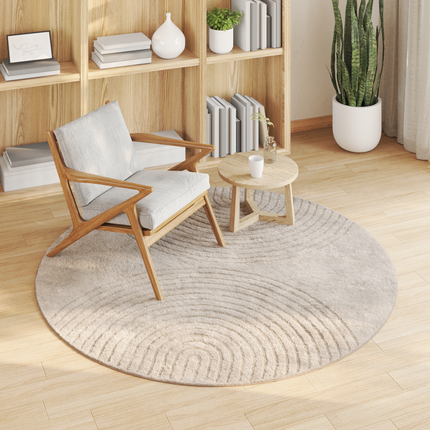 Områdesmattor Rund GALATI Beige Ø 120 CM Polyester