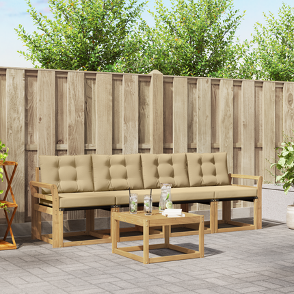 Utomhussoffset 5 st Vit och Beige