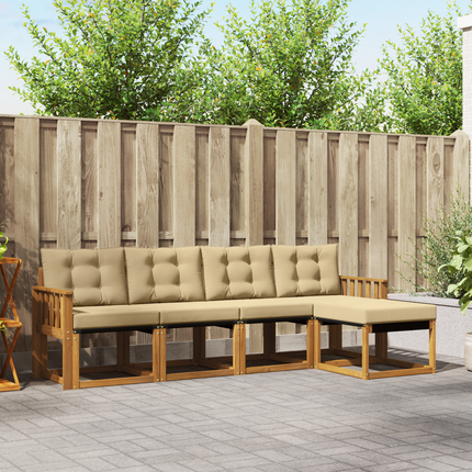 Utomhussoffset 5 st Naturlig och Beige