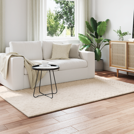 Områdesmattor Rektangulär SIROLO Beige 200 x 140 cm Polyester