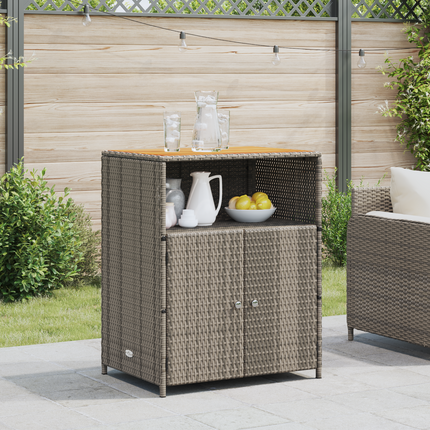 Skåp med hylla Grå 70 x 50 x 87 cm Polyester och Roly Rattan