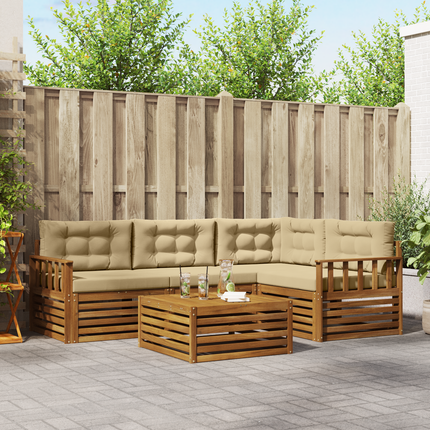 Utomhussoffset 5 st Naturlig och Beige