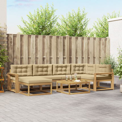 Utomhussoffset 7 st Vit och Beige