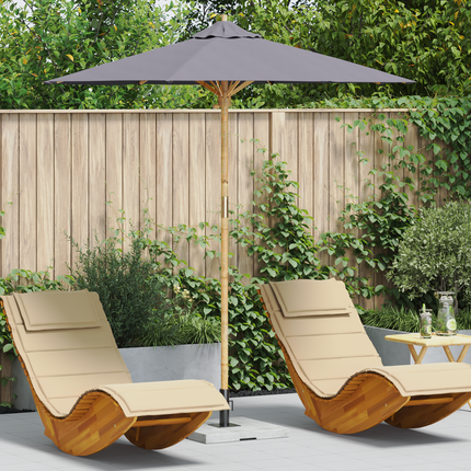 Trädgårdsparasol Mörkgrå Ø 217 x 230 cm Bambu