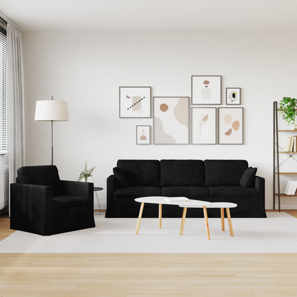 Soffset 2 st Svart Sammet