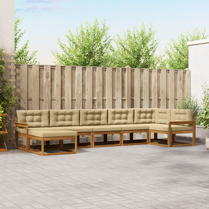 Utomhussoffset 7 st Naturlig och Beige