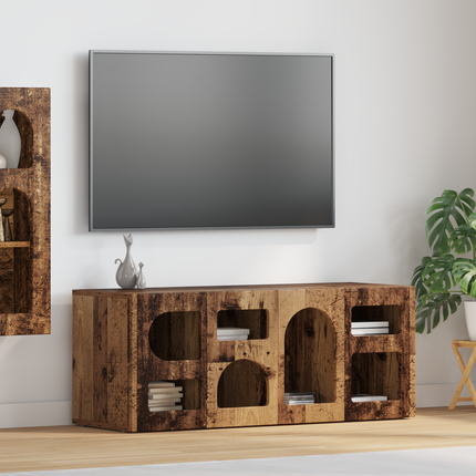 TV-skåp ELST 100 x 35 x 40 cm Gammalt trä Konstruerat trä