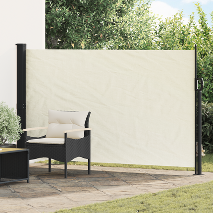 Utfällbar sidomarkis Gräddvit 300 x 170 cm Polyester