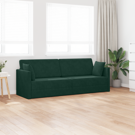 Golvbäddsoffa Mörkgrön 213 x 70 x 77 cm Sammet
