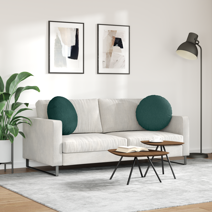 Sittkuddar 2 st tyg Mörkgrön Ø50 x 19 cm
