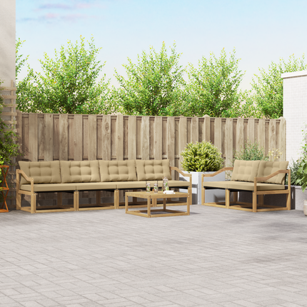 Utomhussoffset 7 st Vit och Beige