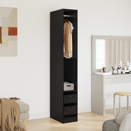 Garderob Svart Ek 50 x 30 x 200 cm Konstruerat trä