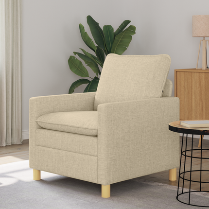 Soffa Gräddvit 76 x 81 x 87,5 cm Tyg
