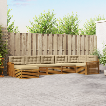 Utomhussoffset 7 st Naturlig och Beige