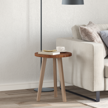 Bordsskiva Ljusbrun Ø 40 x 2,5 cm Massivt Ekträ