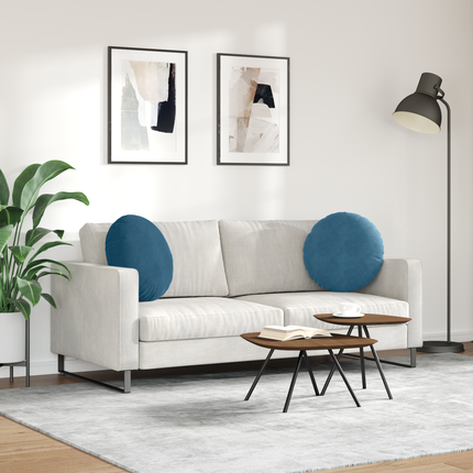 Sittkuddar 2 st Sammet Blå Ø50 x 19 cm