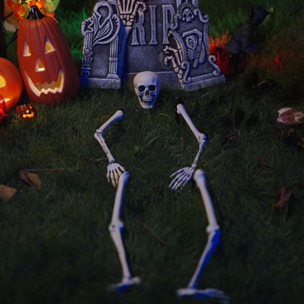 Halloween Skelett med Markspikar Vit 45,5 x 13 cm Polypropylen