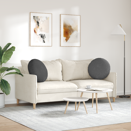 Sittkuddar 2 st Kordread tyg Mörkgrå Ø50 x 19 cm