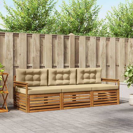 Utomhussoffset 3 st Naturlig och Beige