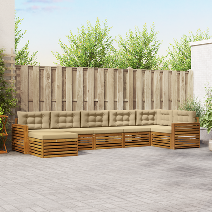 Utomhussoffset 7 st Naturlig och Beige