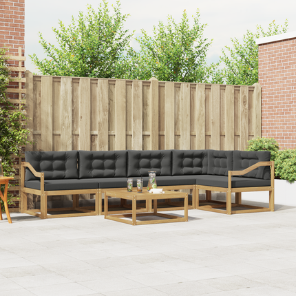 Utomhussoffset 6 st Vit och antracit Polyester