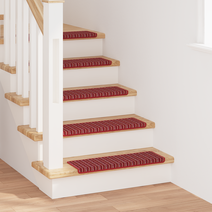 Självhäftande trappmattor 15 st 65 x 21 x 4 cm Non-Slip Röd