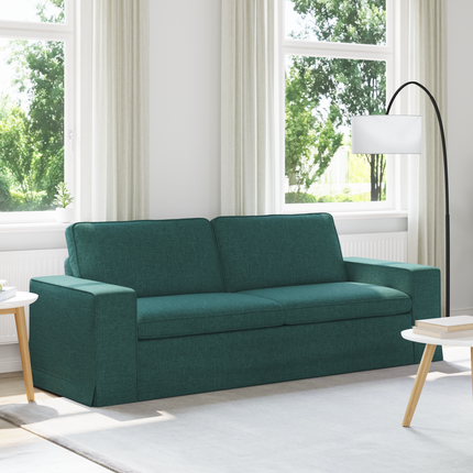 Soffa Mörkgrön 222 x 80 x 82 cm tyg