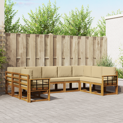 Utomhussoffset 9 st Naturlig och Beige