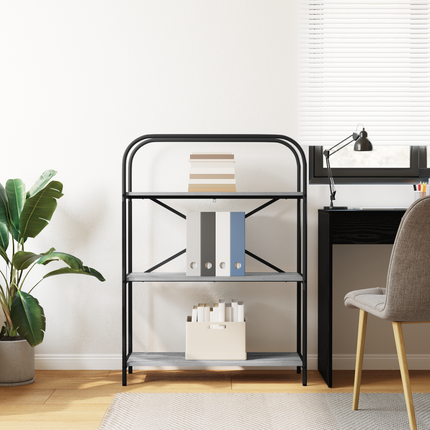 Hyllsystem 3 nivåer 80 x 30 x 109 cm Konstruerat trä Grå Sonoma