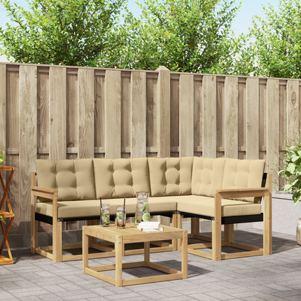 Utomhussoffset 5 st Vit och Beige